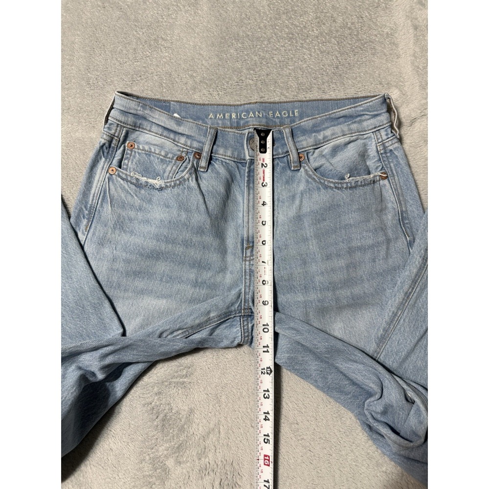 American Eagle 90's Straight Women's 4 Long Light Wash Blue Denim Jeans 28x32 - Picture 4 of 9